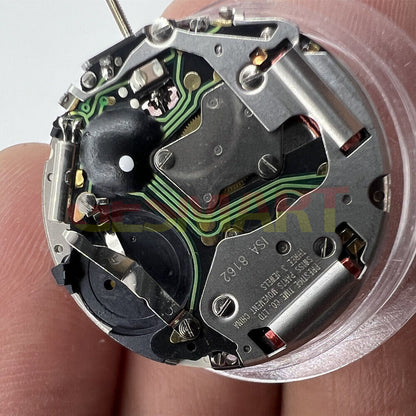 Swiss ISA 8162 quartz watch movement with date display at 6 o'clock, perfect for repair and accessories.