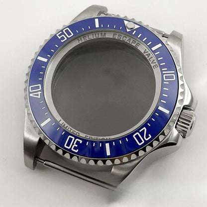 44mm Black Blue GMT Ceramic Bezel Watch Case for Deep SEA for NH34 NH35 NH36