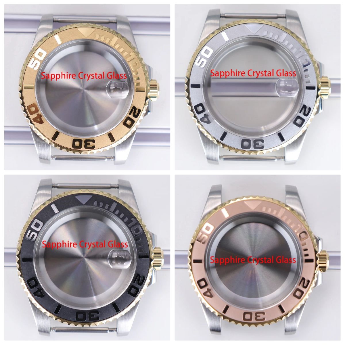 40mm Watch Case Sapphire Glass For NH35 NH36 34 8215 2824 PT5000 Fit 28.5mm Dial