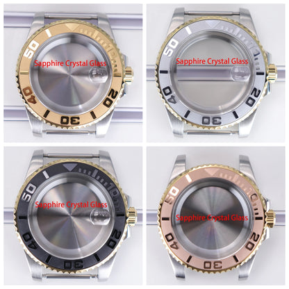 40mm Watch Case Sapphire Glass For NH35 NH36 34 8215 2824 PT5000 Fit 28.5mm Dial