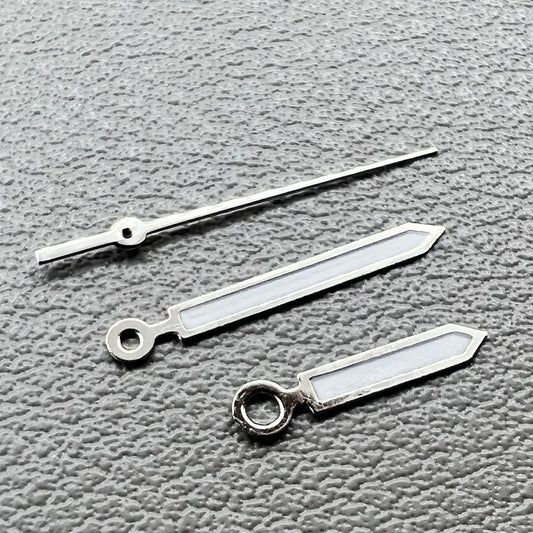 Silver trim green lume arrow hands set for Ronda 515 watch movement, 2 packs