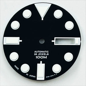 28.5mm Black Modified Datejust Diving Green Luminous Watch Dial for NH35 NH36 Movement