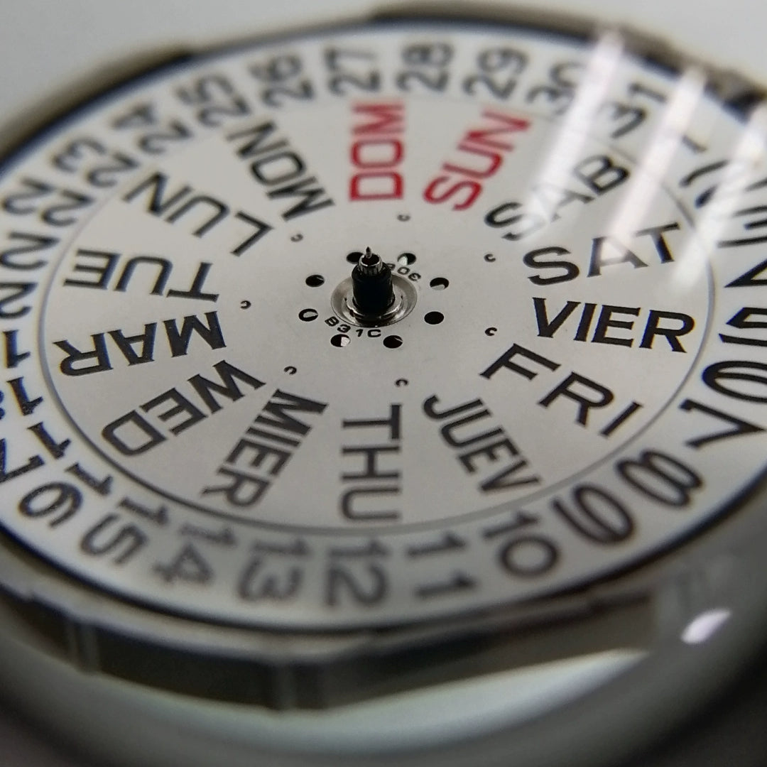 Miyota 2405 quartz watch part for double calendar, 3 hands, precision Japan-made movement.