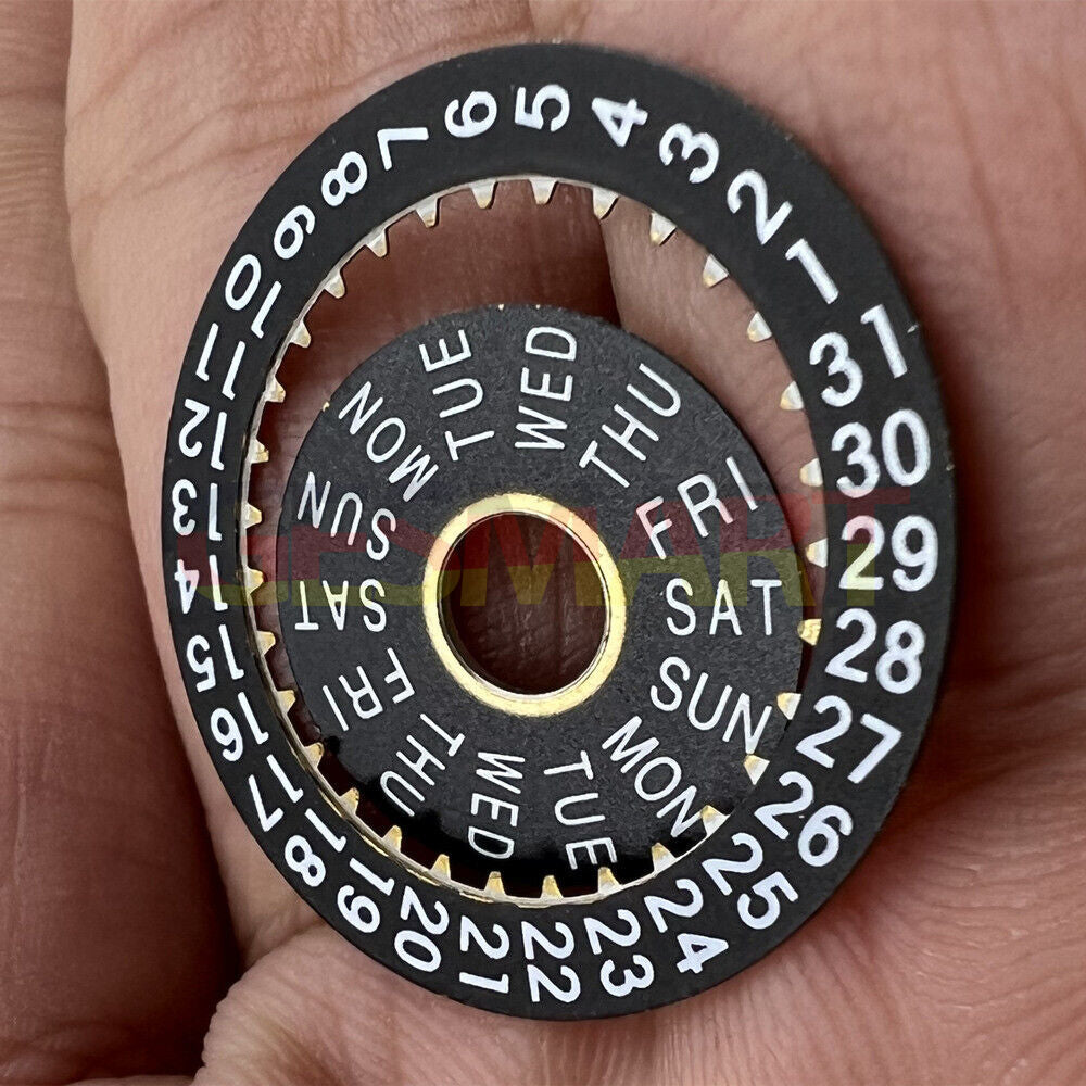 Pilot Black Date Disk and Week Wheel for China Made/ETA 7750 Movement watch accessories by Generic brand.