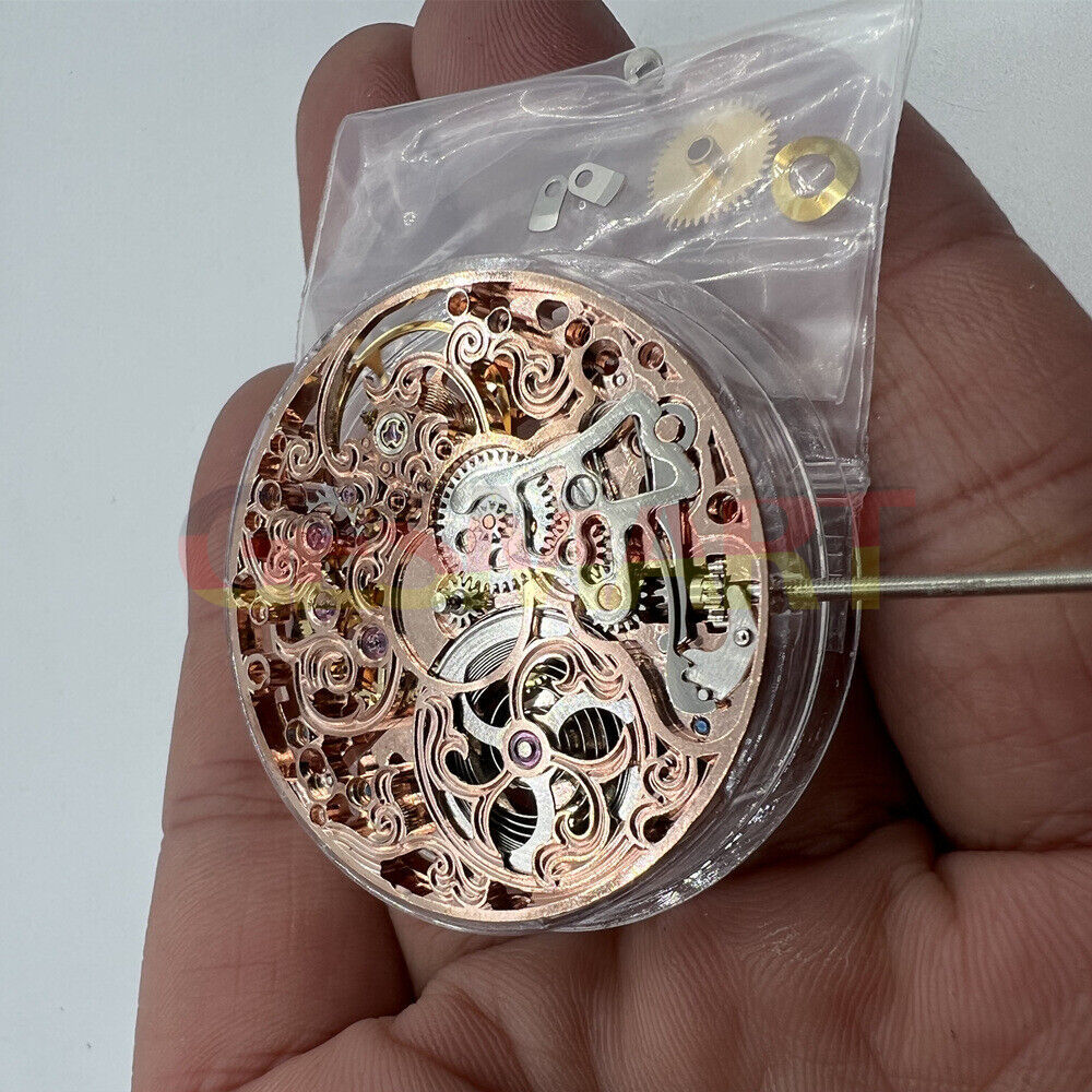 China Made ST3600 6497 carved hollow watch movement by ST3600, highlighting intricate mechanical craftsmanship.
