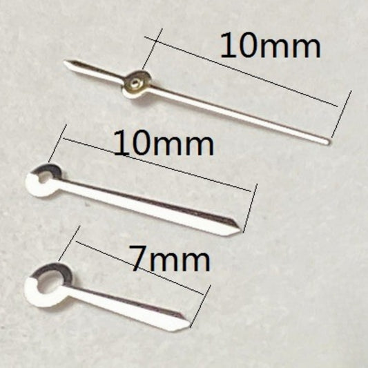 Aiguilles de montre argentées sans luminescence 10 x 10 x 7 mm pour mouvement à quartz Ronda 515