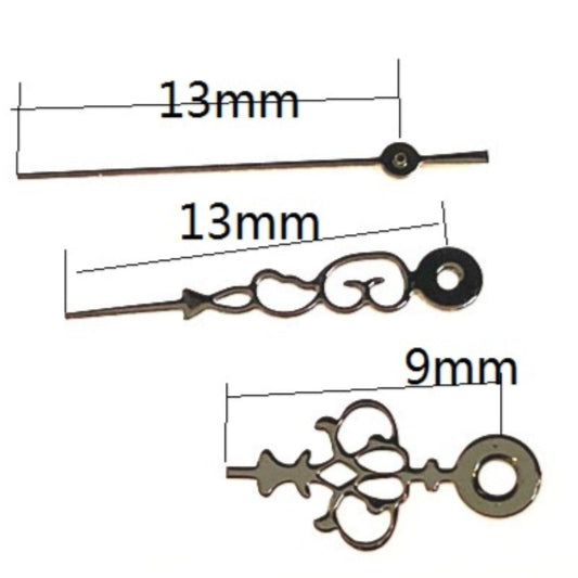 13 mm schwarze Uhrzeiger in Blumenform, passend für Miyota 2035 Quarzwerk