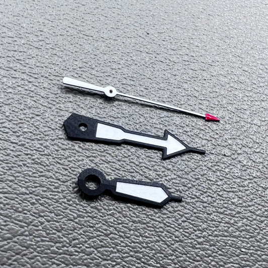 2 Sets Black Trim Arrow Shape Red Pointed Hands for NH35 NH36 NH38 NH39 NH34