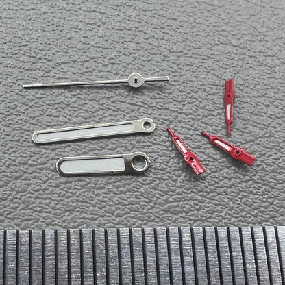 Set of red small second hands for VD53 VD54 VD57 watch movements, ideal for precise timekeeping.