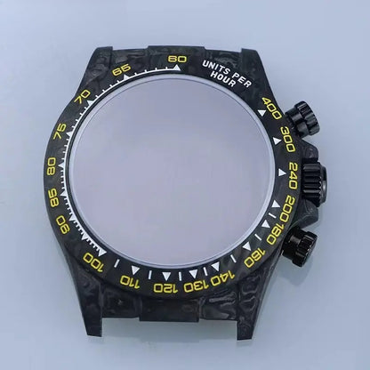 4130 Carbon Fiber Watch Case 38mm Carbon Fiber Colorful Bezel Sapphire Glass
