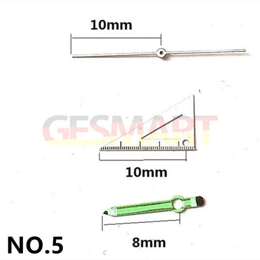 Triangular ruler style irregular watch hands for Miyota 2035 movement.