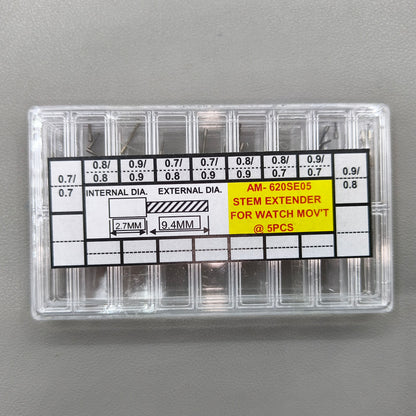 Assortment 45 PIECES 9 Sizes Watch Stem Extender for Swiss ETA Movements