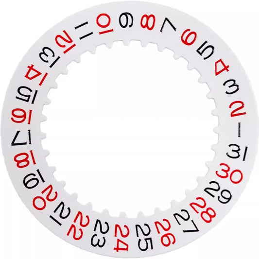 Vintage Red Even Number White Date Disk Wheel Generic for 3235 3285 Mechanical Movement