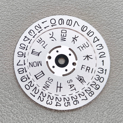 Silver Original Font Date Disk Wheel for NH36 Movement Crown Position@3