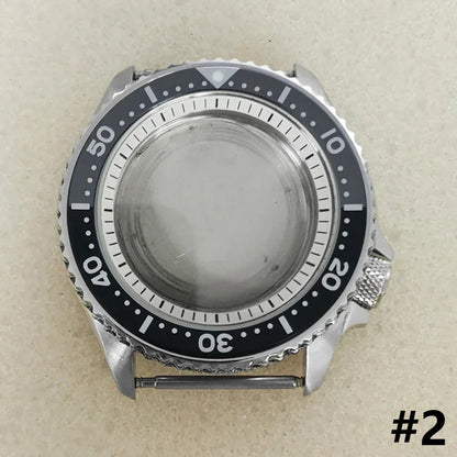 41.5mm White Chapter Ring+Bezel Stainless Steel Case Set for SKX007 NH35/NH36/4R