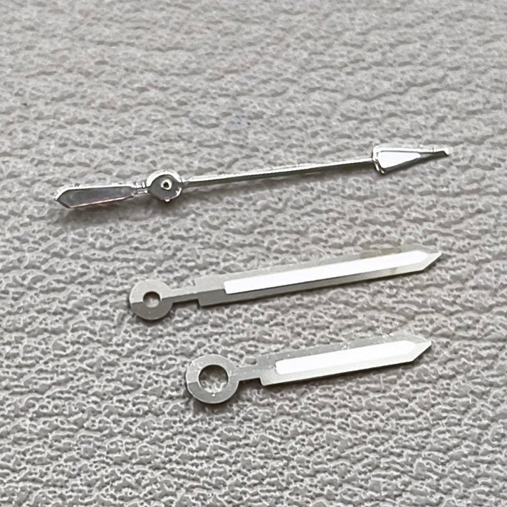 2 Sets Watch Hand Silver Trim Arrow Shape Lume for Miyota 2315 2035 2036 2115 2305