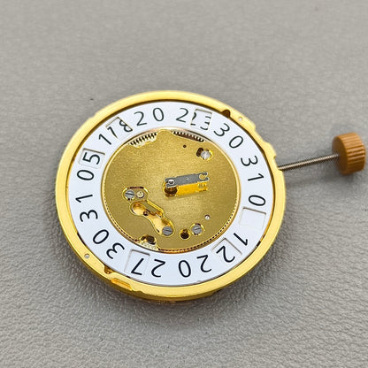 Swiss Ronda 6004B 6004.B Quartz Watch Movement Golden Plated Date@12
