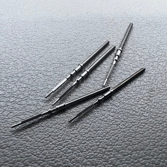 Set of 5 generic watch winding stems for YN55A, YN56A, YN84A, YN77 movements, compatible replacement parts.