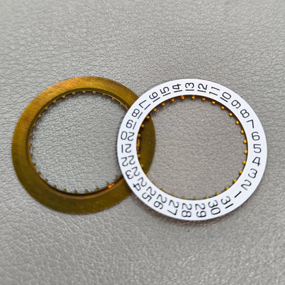2 PIECES Black Font White Date Disk Wheel for Movement ETA2836 Date@3