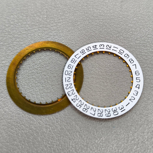 2 PIECES Black Font White Date Disk Wheel for Movement ETA2836 Date@3