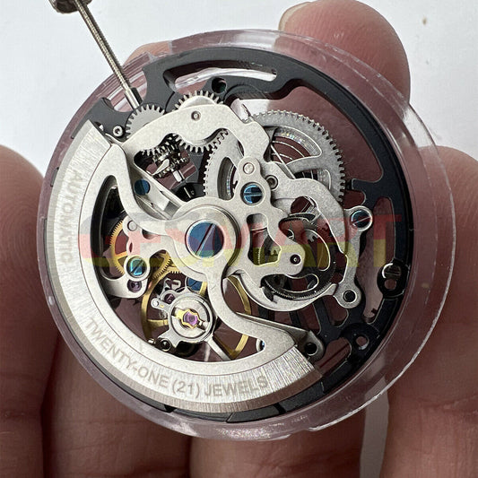 Montre squelette mécanique automatique Seagull TY2809 noire fabriquée en Chine 