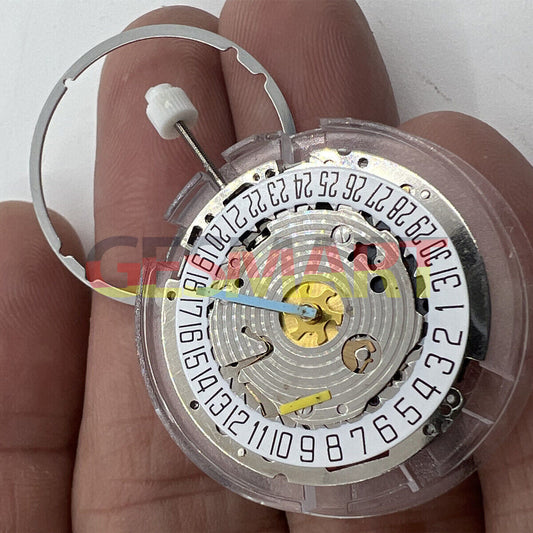 ISA 8171 silver quartz watch movement with date at 6, multi-function repair part for Watchmakers.