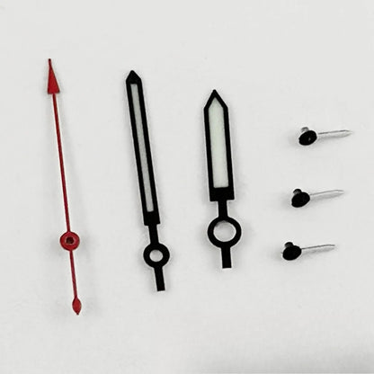 Red Second Hand Black White Watch Hands with BGW9 Luminous for VK63 VK64 6 Hands