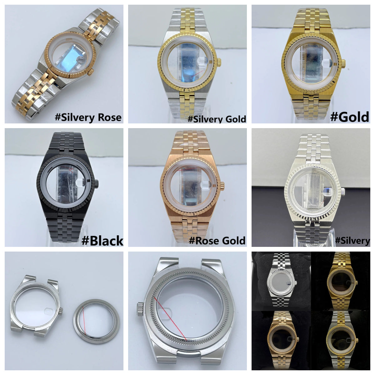 39.5mm Watch Case + Bands Set Land Dweller with Sapphire Glass for NH35 NH36
