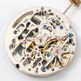 China Made Dandong Silver Hollow Automatic Mechanical Movement Small Second@9