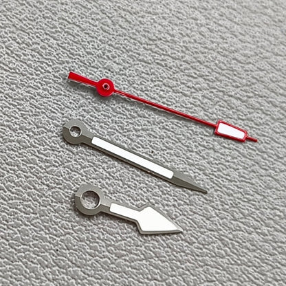 Silver Trim Green Lume Arrow Shape Red Second Hand Watch Hands for NH35 NH36