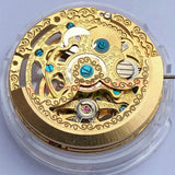 China Made Shanghai Golden Hollow Carved Automatic Mechanical Movement 3 Hands