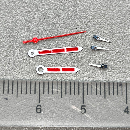 2 Sets/Pack Silver+black Trim Red Painted Watch Hands for Miyota OS10 OS20 OS30