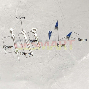 12mm Silver Trim Blue Small Second Watch Hands for Miyota OS10 OS20 OS60 OS80