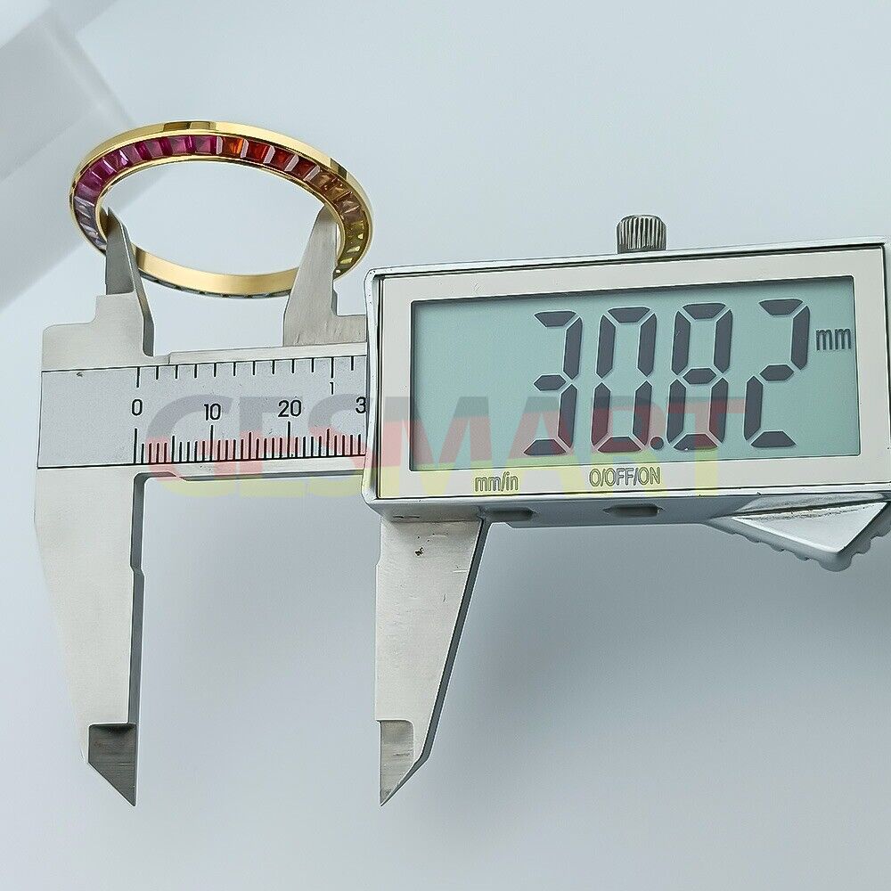 39mm colorful imitation diamond bezel for VK63 watch, vibrant accessory enhancing style and elegance.