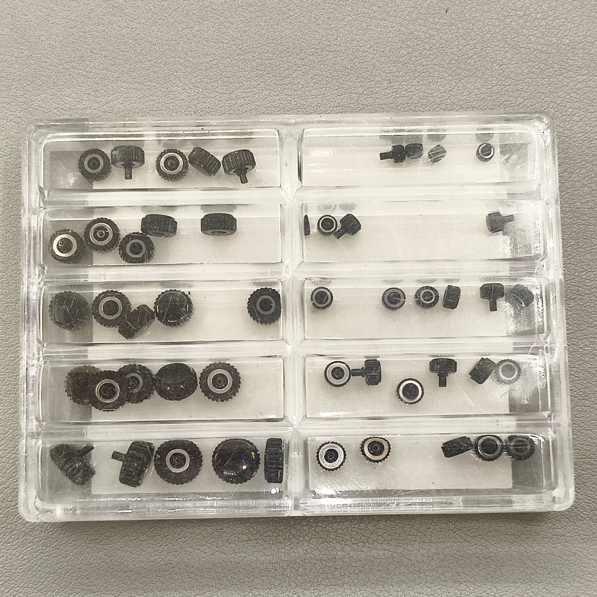 Assortment 50 PIECES/Box Waterproof Black Watch Crown Stainless Steel