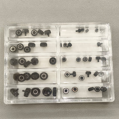 Assortment 50 PIECES/Box Waterproof Black Watch Crown Stainless Steel