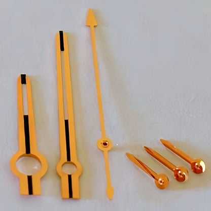 Rose golden luminous watch hands compatible with ETA/Dandong 7750 movement, fits 116500 series, elegant design.