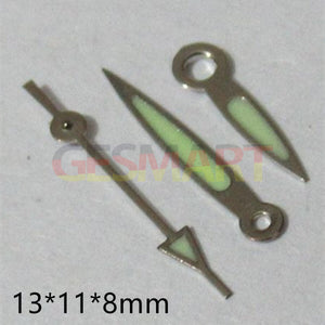 Pointed 13mm Green Luminous Watch Hands Set for Miyota 2035 2115 2105 2305 2315