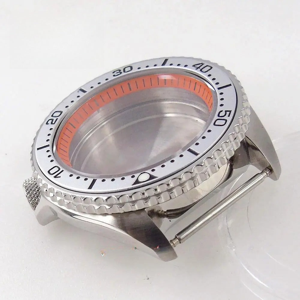 42mm Orange Chapter Ring Watch Case Sapphire Glass fit  NH35 NH36 NH34 SKX007