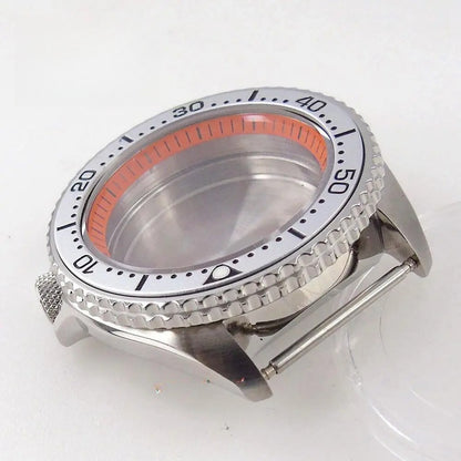 42mm Orange Chapter Ring Watch Case Sapphire Glass fit  NH35 NH36 NH34 SKX007