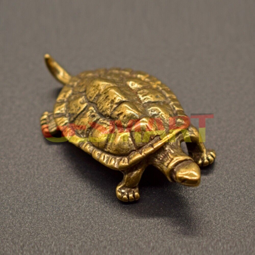 Solid copper Longevity Turtle trinket with vintage bronze finish, hand-carved details.