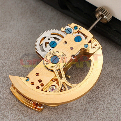 LG0808 Asian watch movement featuring hollow rectangle balance wheel for automatic mechanical watches, enhancing precision and style.