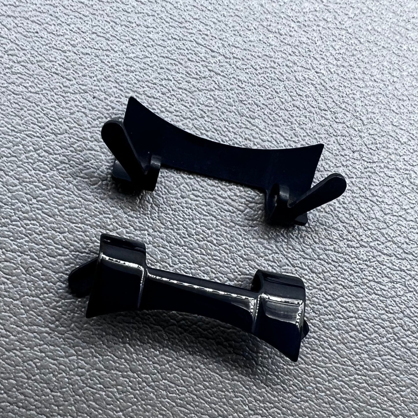 Polished curved end links with spring bars for bracelet watch straps, set of 3 ? durable #1028 accessory.
