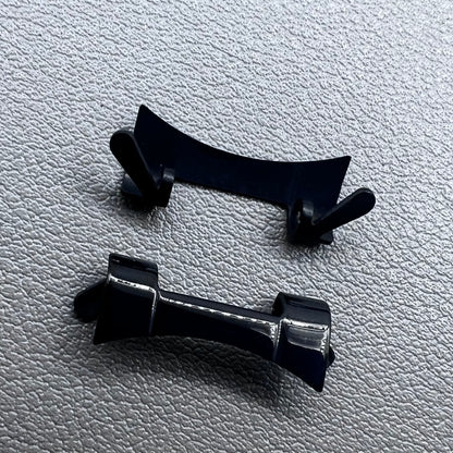 Polished curved end links with spring bars for bracelet watch straps, set of 3 ? durable #1028 accessory.