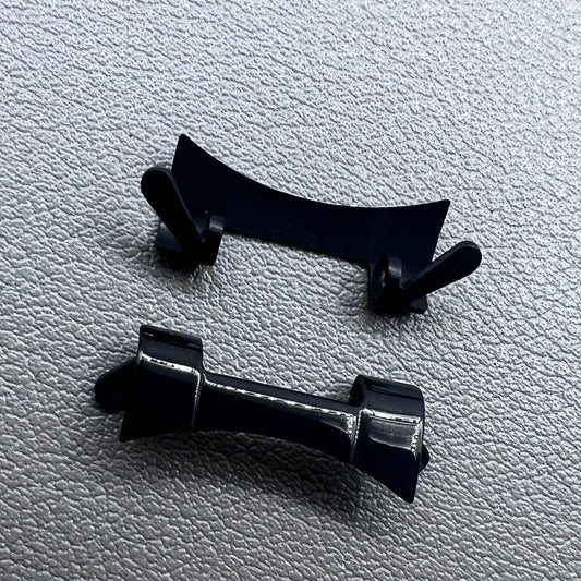 Polished curved end links with spring bars for bracelet watch straps, set of 3 ? durable #1028 accessory.