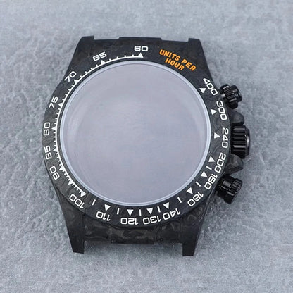 4130 Carbon Fiber Watch Case 38mm Carbon Fiber Colorful Bezel Sapphire Glass