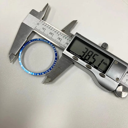 38.5mm flat aluminum bezel for men's diving watch, durable replacement accessory without luminous features.