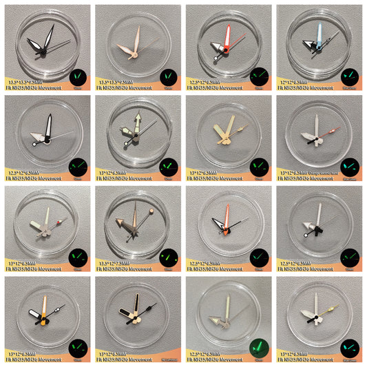 Modified Multicolor Watch Hands with Blue Green/Green Luminous for NH35 NH36