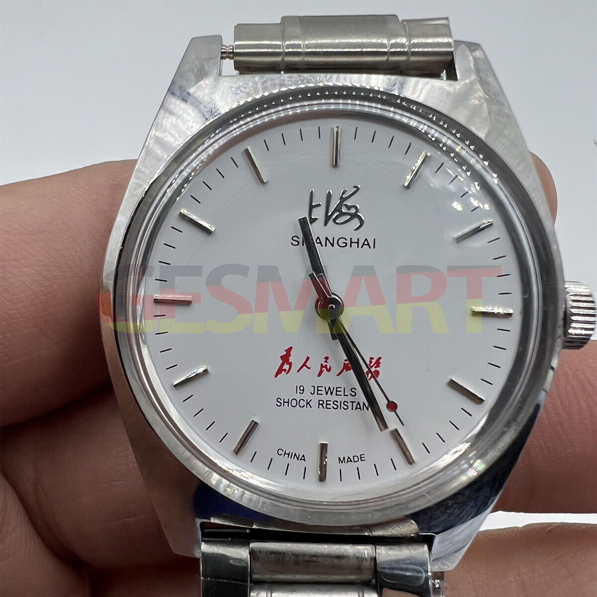 37mm Shanghai Factory 7120 men's manual mechanical watch with shock-resistant design for durable wear.