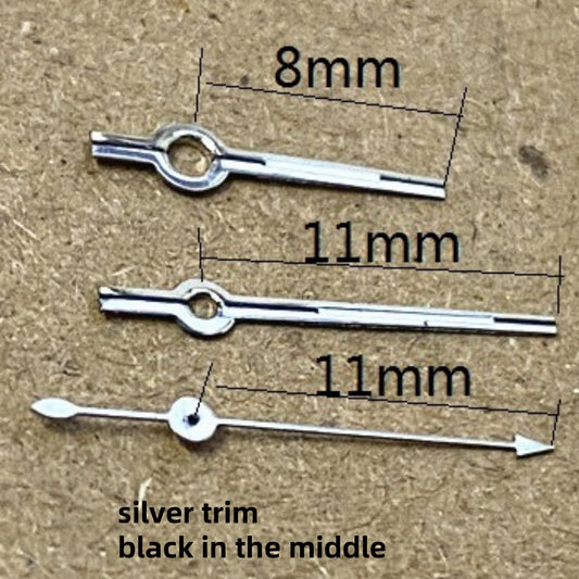 Aiguilles de montre argentées 11 x 11 x 8 mm pour mouvement mécanique automatique Seagull ST6
